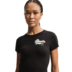 Women's - Nike Flower Shop Midcrop Tee - Black