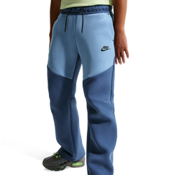 Boys' Grade School - Nike NSW Tech Fleece OH Pants - Black/Mystic Navy/Work Blue