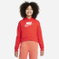 Nike NSW Club Fleece Hoodie - Girls' Grade School Red Chile/Pink Foam