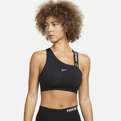 Women's - Nike Dri-FIT Swoosh Asymmetric Bra - Black