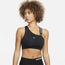 Nike Dri-FIT Swoosh Asymmetric Bra - Women's Black