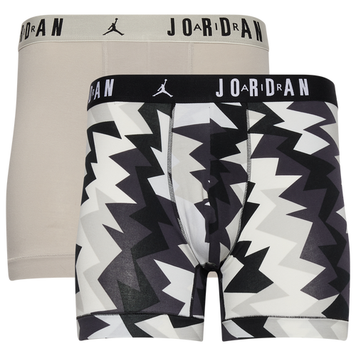 

Jordan Mens Jordan Underwear 2-Pack Retro 7 Print - Mens Black/Gray Size L