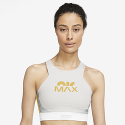 Women's - Nike DriFit Swoosh Air Max Motif Bra  - Yellow/Grey