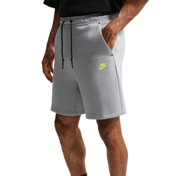 Men's - Nike Tech Fleece Shorts - Lt Smoke Grey/Volt