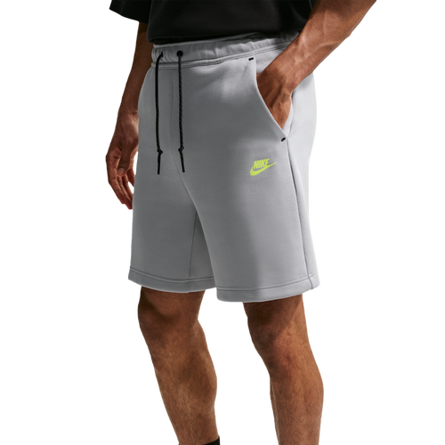  - Nike Tech Fleece Shorts - Lt Smoke Grey/Volt