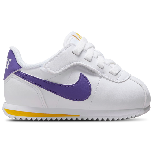 

Nike Boys Nike Cortez EasyOn - Boys' Toddler Basketball Shoes White/Purple Size 6.0