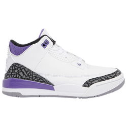 Boys' Preschool - Jordan Retro 3 - White/Black/Purple