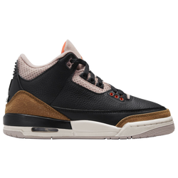 Boys' Grade School - Jordan Retro 3 - Black/Orange/Beige