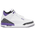 Jordan Retro 3 - Girls' Grade School White/Black/Purple