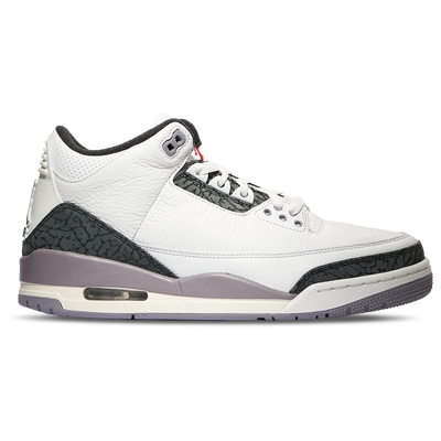 Grade School Jordan Retro 3 - WHITE/RED/GREY