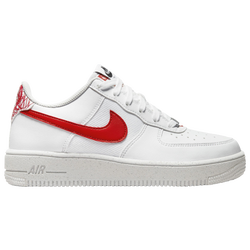 Boys' Grade School - Nike Air Force 1 Crater - White/Habanero Red/White