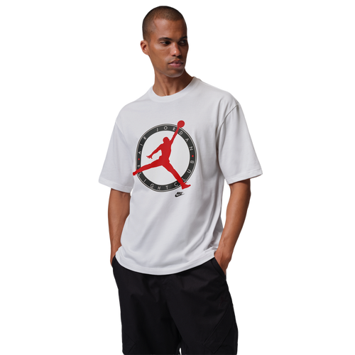 MENS - Jordan Flight Club Short Sleeve Crew - White/University Red