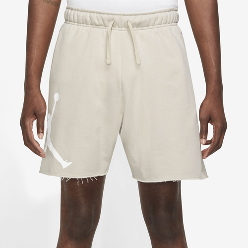 

Jordan Mens Jordan ESS Fleece HBR Shorts - Mens Beige/White Size M