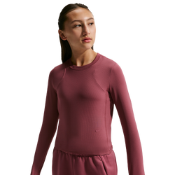 Girls' Grade School - Nike Mavn DriFit Ribbed Ls Top - Pink Smoke/Pink Smoke/Pink Smoke