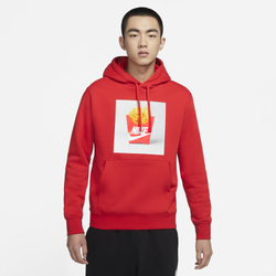 Men's - Nike Sole Food Pullover Hoodie - Red/White
