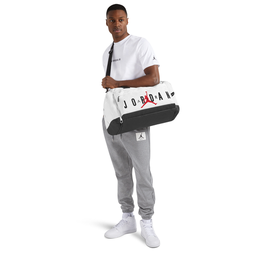 Shop Jordan Velocity Duffel Small In Black/white/red