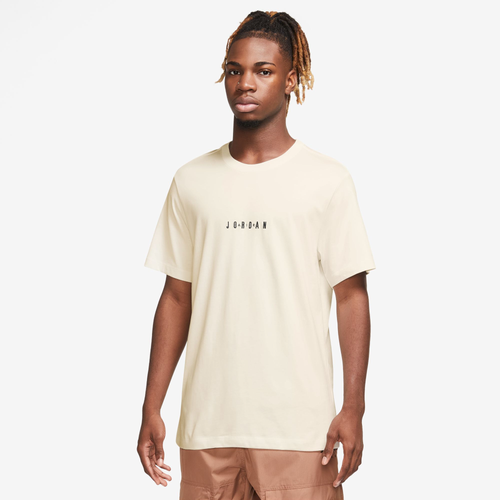 

Jordan Mens Jordan Embroidered Air Crew - Mens Pale Ivory/Black Size XXL