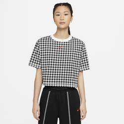 Women's - Nike Plus Icon Clash All Over Print Crop T-Shirt - White/Red