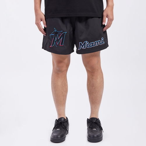 

Pro Standard Mens Pro Standard Miami Marlins Dbl Logo Woven Short - Mens Black/Black Size M