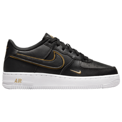 Girls' Grade School - Nike Air Force 1 - Black/Metallic Gold/Black