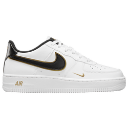 Girls' Grade School - Nike Air Force 1 LV8 - White/Gold/Black