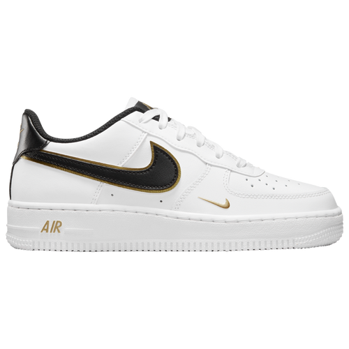 

Nike Girls Nike Air Force 1 LV8 - Girls' Grade School Basketball Shoes White/Gold/Black Size 5.0