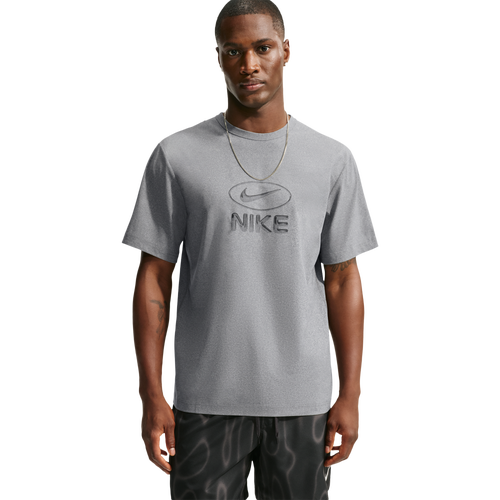MENS - Nike Df UV Hyverse Top Fld Gfx - Smoke Grey/Black Heather