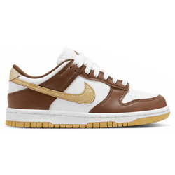 Boys' Grade School - Nike Dunk Low CN - White/Metallic Gold/White