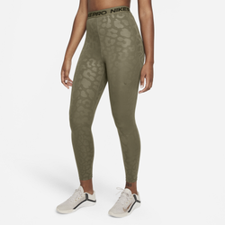 Women's - Nike Pro Plus Dri-FIT All Over Print 7/8 Tights - Olive/Black