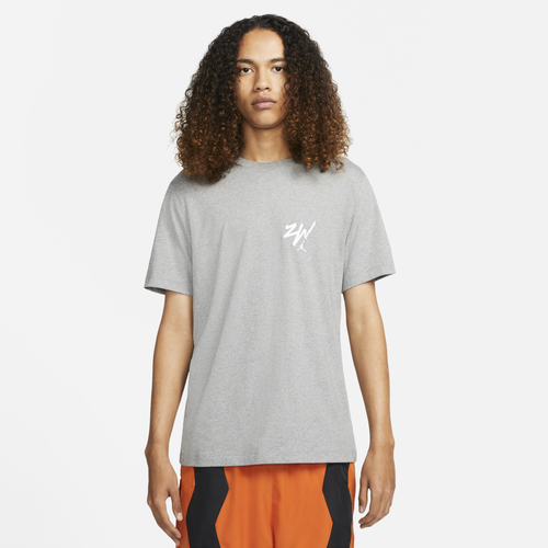 

Jordan Mens Jordan Zion Short Sleeved T-Shirt - Mens Grey/White Size XXL