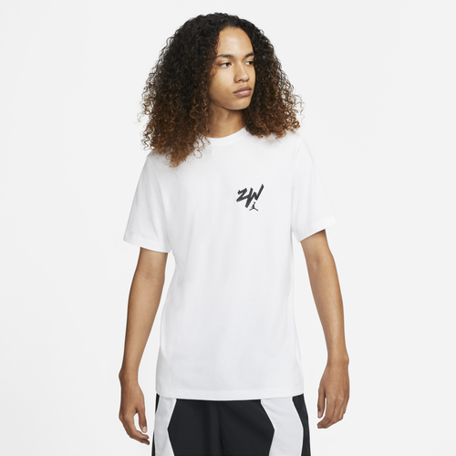 

Jordan Mens Jordan Zion Short Sleeved T-Shirt - Mens White/Black Size 3XL