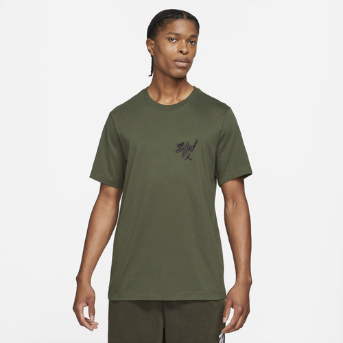

Jordan Mens Jordan Zion Short Sleeved T-Shirt - Mens Green/Black Size S