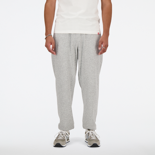 New Balance Mens  French Terry Stacked Logo Joggers In White/grey