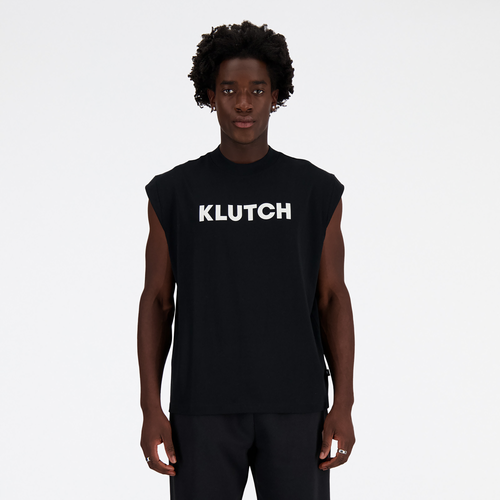 

New Balance Mens New Balance X Klutch Pre-Game Chill Sleeveless T-Shirt - Mens Black/White Size S