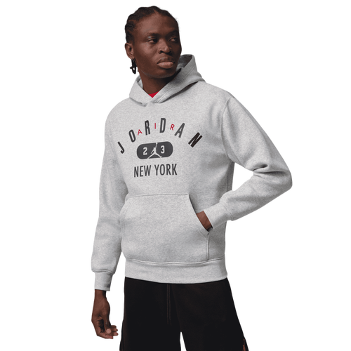Jordan New York City Fleece Pullover - Jordan Grey Heather/White