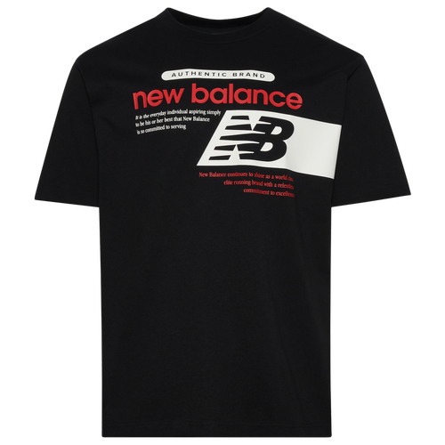 

New Balance Mens New Balance Athletics Relaxed Player Short Sleeve T-Shirt - Mens Black/Red Size S