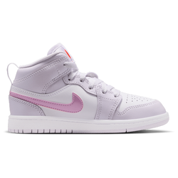 Girls' Preschool - Jordan 1 Mid SE Fem - Barely Grape/Atomic Pink