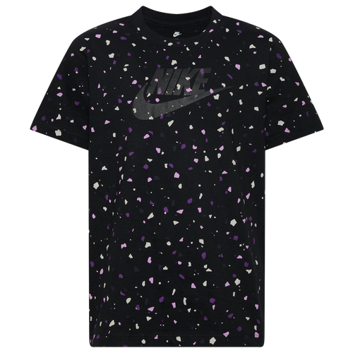

Boys Nike Nike Speckle All Over Print T-Shirt - Boys' Grade School Black/Black Size M