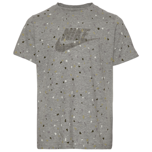 

Boys Nike Nike Speckle All Over Print T-Shirt - Boys' Grade School Grey/Grey Size S