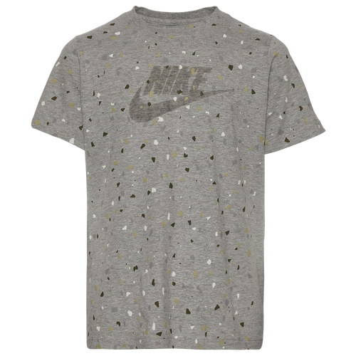 Shop Nike Boys   Speckle All Over Print T-shirt In Grey/grey