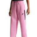 Nike NSW Tech Fleece Wide Leg Pants - Nike Black/Pink Rise