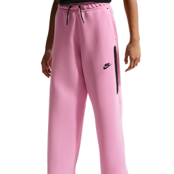 Girls' Grade School - Nike NSW Tech Fleece Wide Leg Pants - Black/Pink Rise