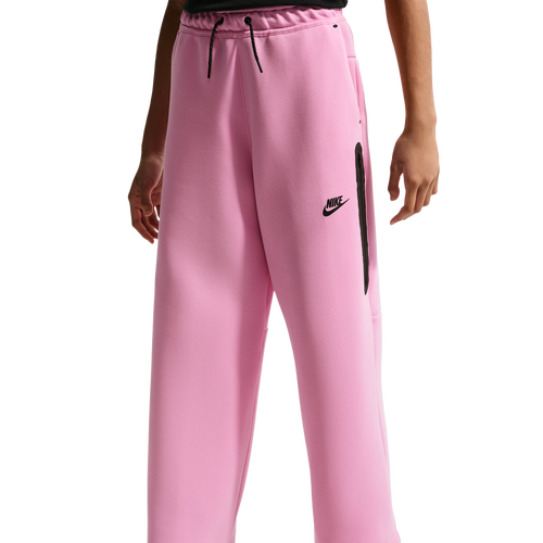 Nike NSW Tech Fleece Wide Leg Pants - Nike Black/Pink Rise