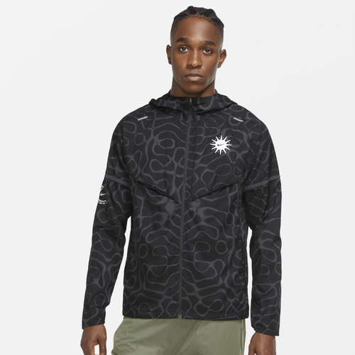 

Nike Mens Nike Wild Run Windrunner AOP GX Jacket - Mens Anthracite/Black/White Size L