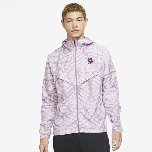 

Nike Mens Nike Wild Run Windrunner AOP GX Jacket - Mens Doll/Amethyst Wave/Sangria Size L