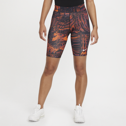 Women's - Nike Bike Shorts - Black/Orange