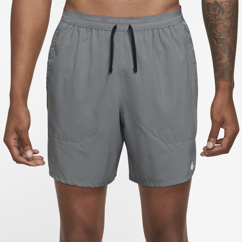 

Nike Mens Nike Dri-FIT Stride 7BF Shorts - Mens Black/Smoke Gray/Reflective Silver Size S