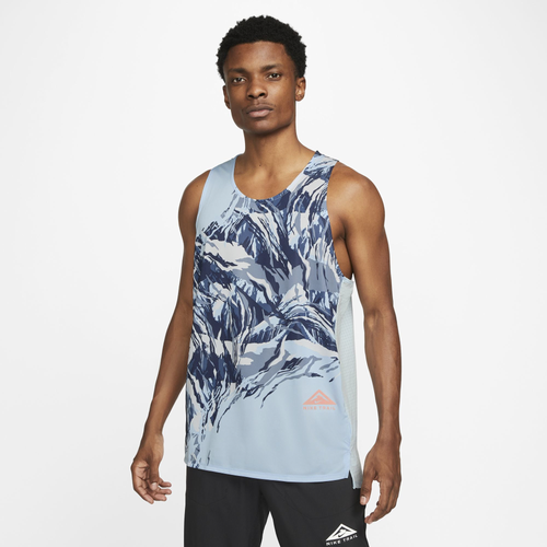 

Nike Mens Nike Dri-FIT Trail Rise 365 Tank - Mens Celestine Blue/Orange Trance Size L