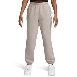 Girls' Grade School - Nike Studio Fleece Loose Pants - White/Beige