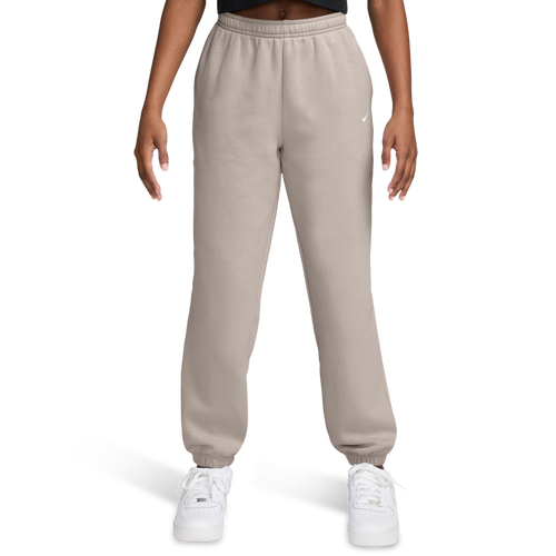 Nike Kids' Girls  Studio Fleece Loose Pants In White/beige